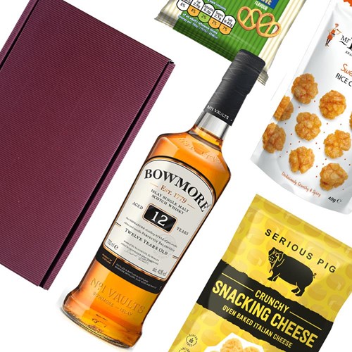Bowmore 12 Year Old Whisky 70cl Nibbles Hamper